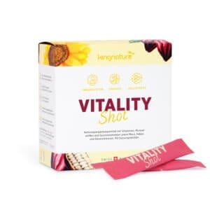 kingnature - Vitality Shot kingnature, Naturkosmetik, schonend verarbeitet, Nahrungsergänzungsmittel, Top Qualität, Schweizer Produkt, Swiss Made, hochwertig, Rohstoffe, getestet, Pflanzenstoffe, Bioverfügbar, Swiss, Vitalstoffe, Vitalstoffmedizin, wissenschaftlich bewiesen, 100% natürlich, vegetarisch, Vitality Shot, Multivitamin, Multipräparat, Direkteinnahme, Stick, Vitamine, Mineralstoffe, Spurenelemente, täglich, unterstützt den Körper, Vitamin A, Vitamin B, Calcium, Chrom, Eisen, Jod, Kupfer, Bioverfügbarkeit, Lecithin, Sonnenblumenöl, Nussfrei, Laktosefrei, Sojafrei, Eifrei, Präparat, Vegetarisch