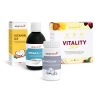 Das Sportpaket Basic-Set verfügt über eine saubere, helle Verpackung „Swiss Made“ und enthält die Nahrungsergänzungsmittel Vitamin D3 Vida, Omega-3 Vida, Magnesium Vida und Vitality Shot.