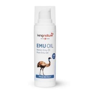 Emu Öl - kingnature Kingnatue, Emu-Öl, Emu, 100% natürlich, reines Emu Öl, unterstützt die Haut, spendet Feuchtigkeit, gesunde Haut, Dermatologisch getestet, pflegendes Öl, australischer Emu, Emu-Vogel, Fettsäuren, regeneration der Haut, Swiss Made, Top Qualität, Naturkosmetik, schonend verarbeitet, Haut, Linolsäure, Ölsäure, Alpha-Linolsäure, artgerechte Haltung, Tiere, Bio Farm, Australien, viel Auslauf, Vitamin E, Pumpstösse, 2-3 mal täglich, sanft auftragen,