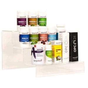 kingnature, Plexiglasproduktständer, Plexiglas, Reseller, Produkte, kingnature Produkte, Zheke, Tisch, präsentieren, Aronia Vida, Kurkuma Vida, Moringa Vida, MSM Vida, Artemisia Vida, Krill Vida, Pollen Vida, Aronia Shot, Vitamin D3, OPC, OPC24, Aronia, Kurkuma, Moringa, MSM, Artemisia, Krill, Pollen
